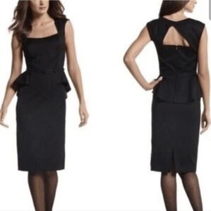 Black House‎ White Market Black Peplum Sheath Dress Size 2 Elegant Sleeveless